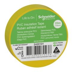 Schneider Electric 2420101 Sarı İzole Bant 19mmX20 Metre 8'li Paket