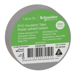 Schneider Electric 2420108 Gri İzole Bant 19mmX20 Metre 8'li Paket